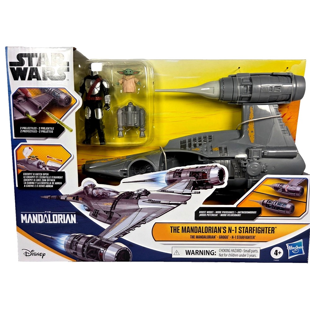 Star Wars Mandalorian N-1 Starfighter Grogu Hasbro Vehicle Figure Set New